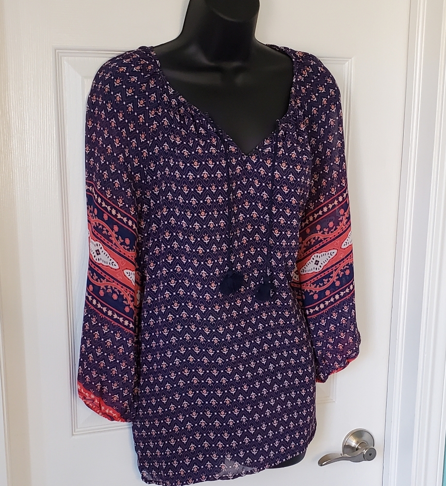 Liz Claiborne Boho Top L - Picture 3 of 8
